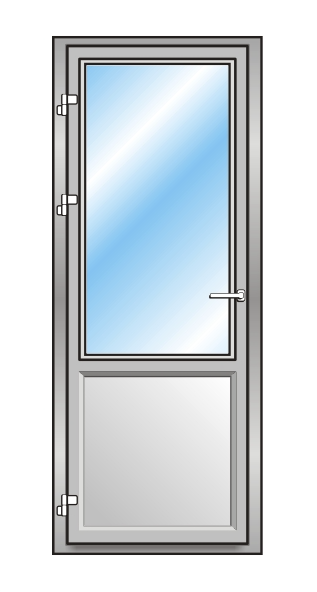 Алюминиевая дверь со стеклом одностворчатая